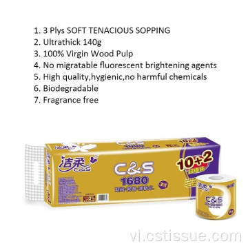 Cuộn giấy trong phòng tắm 140g 3 lớp